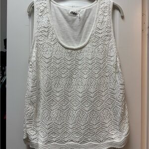 Apt. 9 Elegant White Lace Tank Top